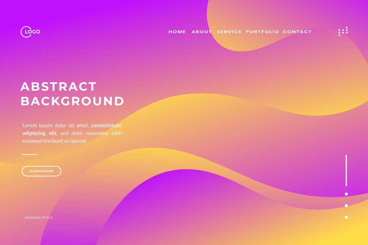 Modern Abstract Background with Purple and Yellow gradient color scheme. These backgrounds can be used for a variety of purposes, including websites, presentations, and marketing materials vector