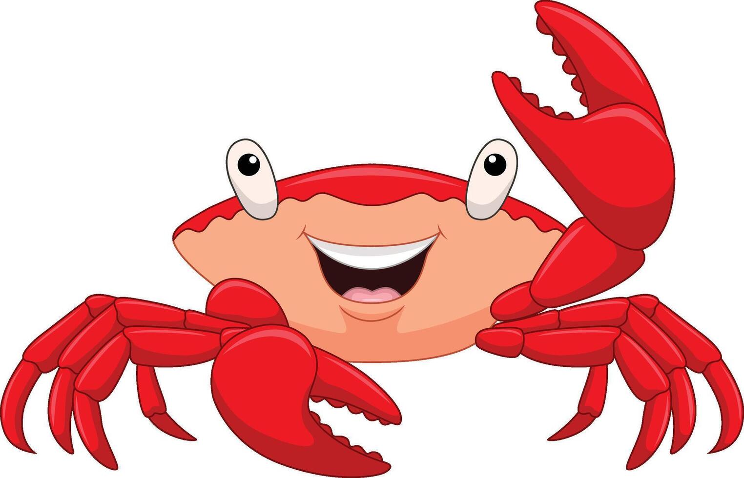 Cartoon smiling crab isolated on white background vector
