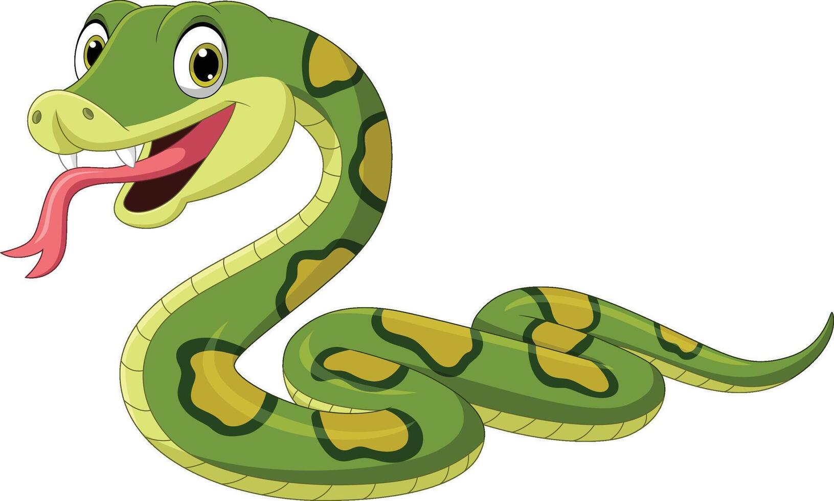 Illustration of funny green snake vector