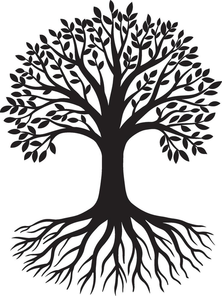 Tree silhouette on white background vector