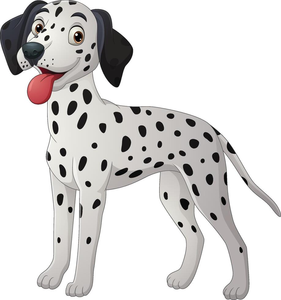 Cartoon happy dalmatian dog breed vector