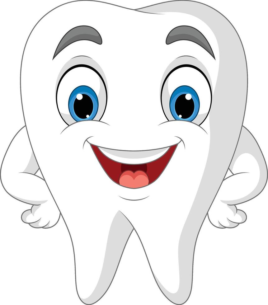 Illustration of cartoon happy tooth vector