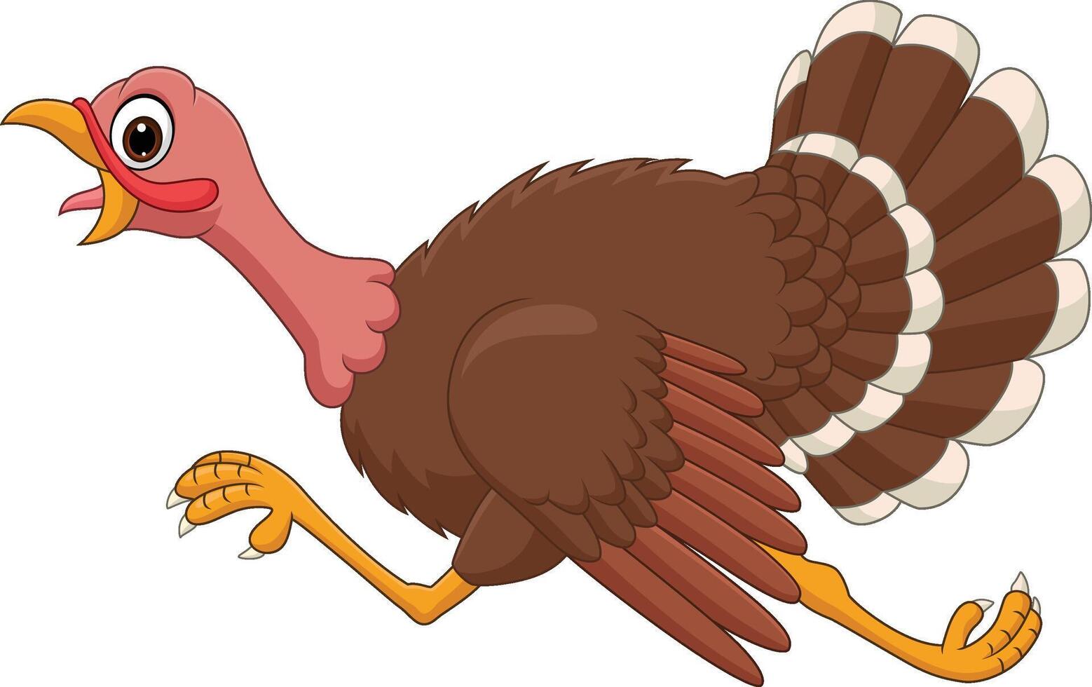 Illustration of cartoon turkey running vector