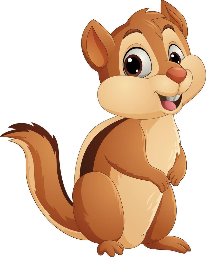Cartoon happy chipmunk isolated on white background vector