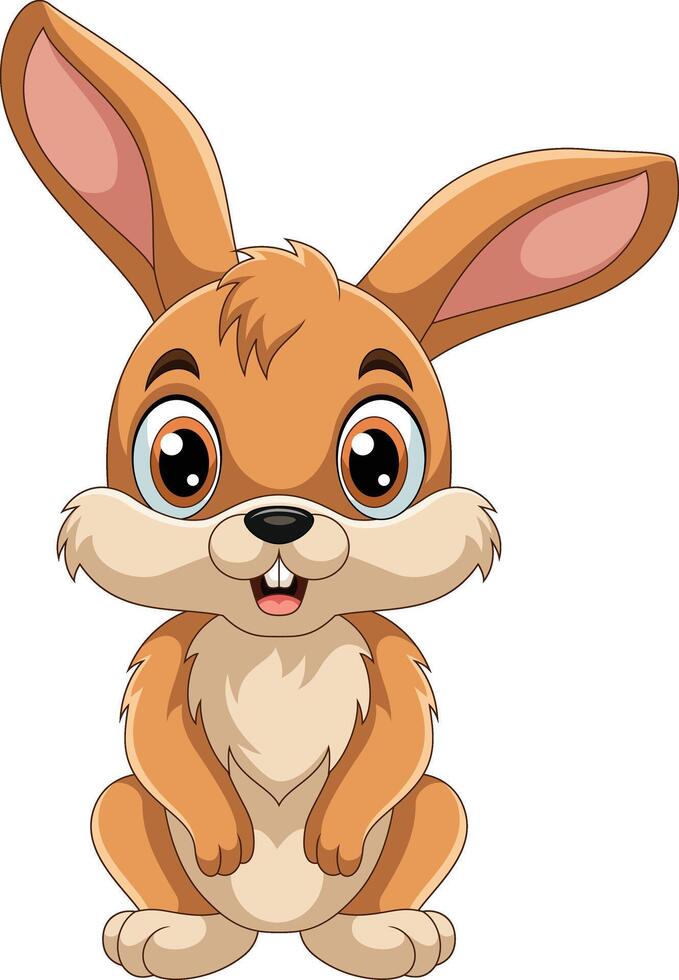 Cartoon funny rabbit on white background vector