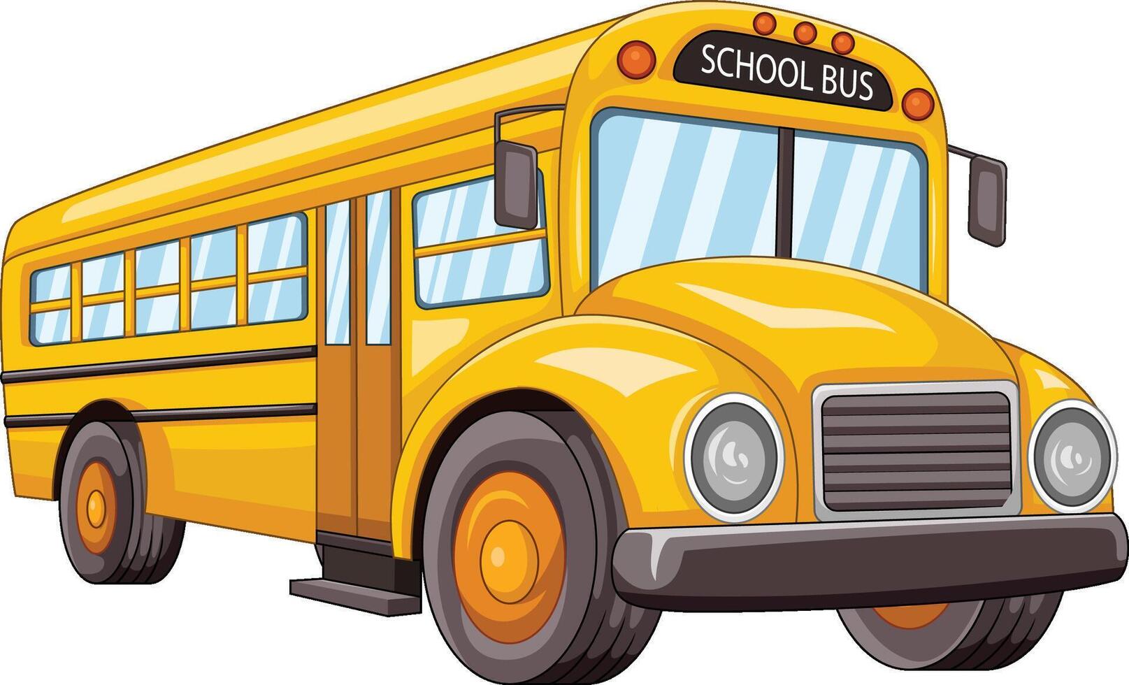 Cartoon school bus on white background vector