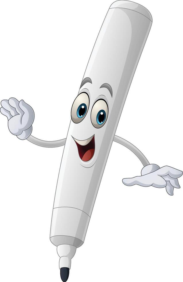 Cartoon happy marker pen character vector