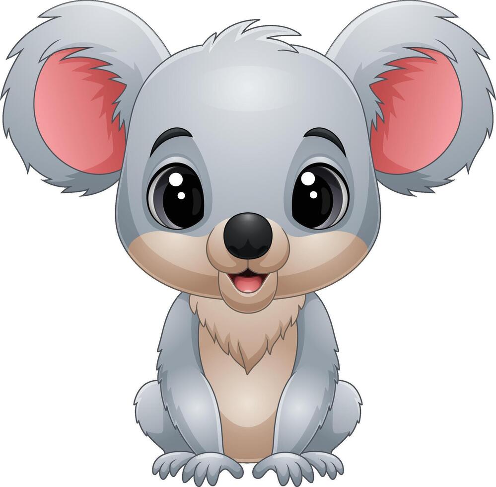 Cartoon funny little koala sitting vector