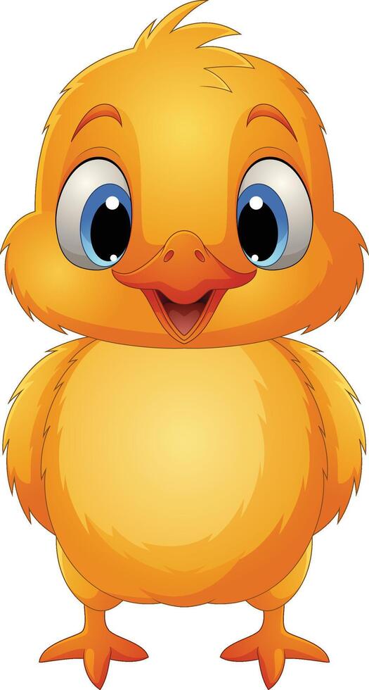 Cartoon funny little chick isolated on white background vector