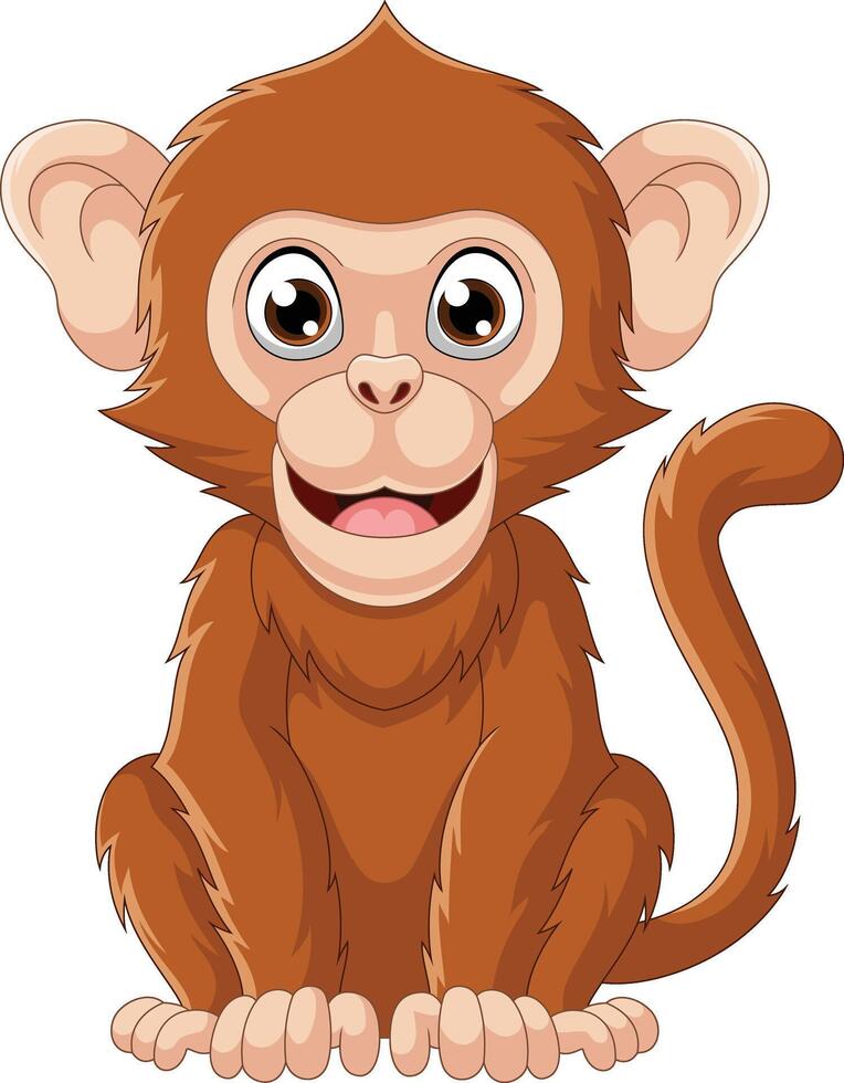 Cute Macaca cartoon on white background vector
