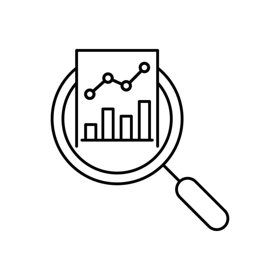 audit and data analysis icon like thin line assesment. linear trend graphic stroke design lineart logotype web element isolated on white. concept of key performance indicator or business visualisation vector