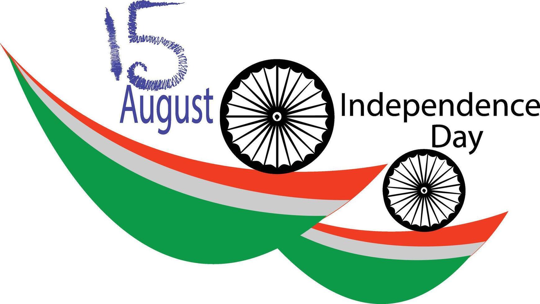 15 August Indian Day Icon vector