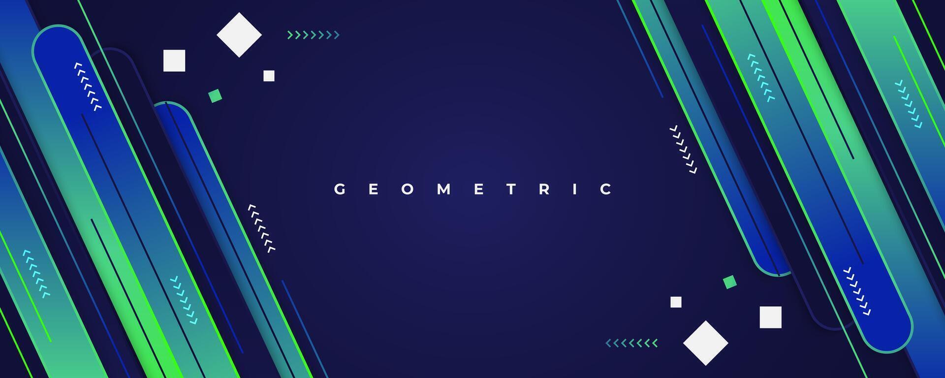 Abstract Background with Blue and Green Gradient Geometric Shapes. Vibrant Creative Banner or Cover Design vector