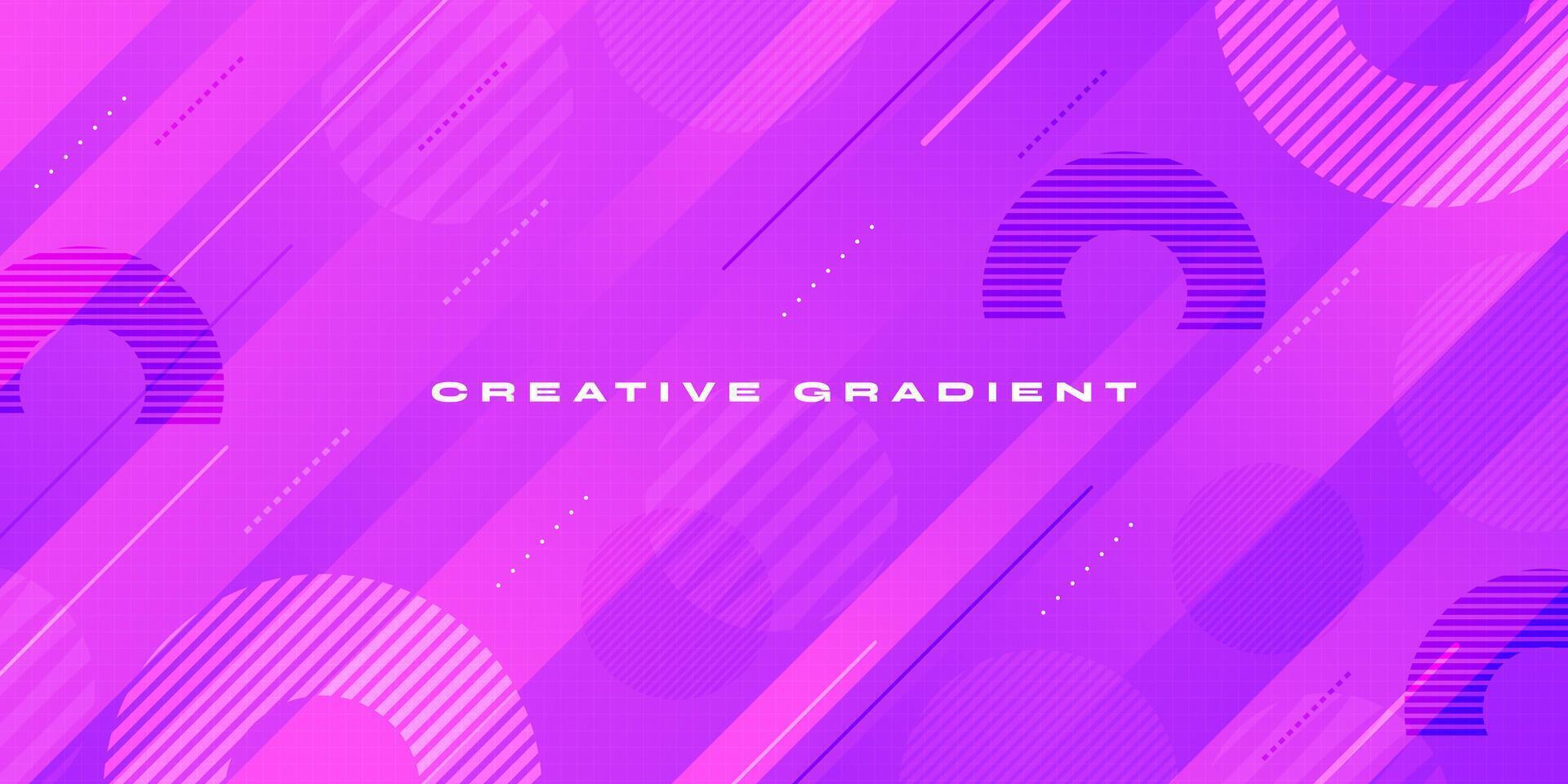 Abstract Modern Purple Gradient Background with Geometric Shapes. Vibrant Creative Banner or Cover Design vector