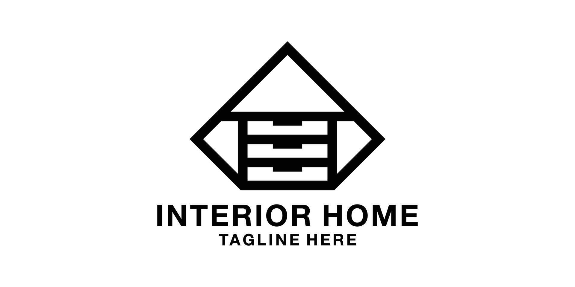 logo design for home furniture, interior, table, portable. logo design template, symbol, icon, , creative idea. vector