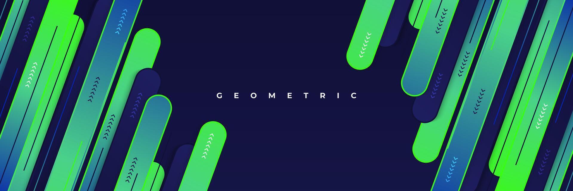 Abstract Background with Blue and Green Gradient Geometric Shapes. Vibrant Creative Banner or Cover Design vector