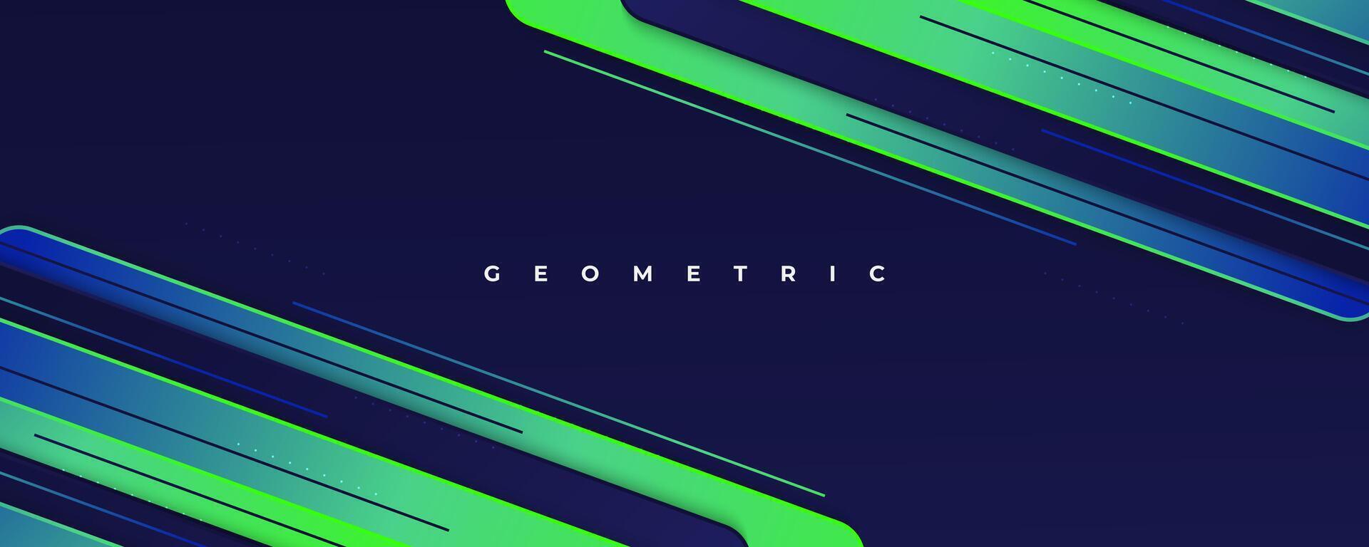 Abstract Background with Blue and Green Gradient Geometric Shapes. Vibrant Creative Banner or Cover Design vector