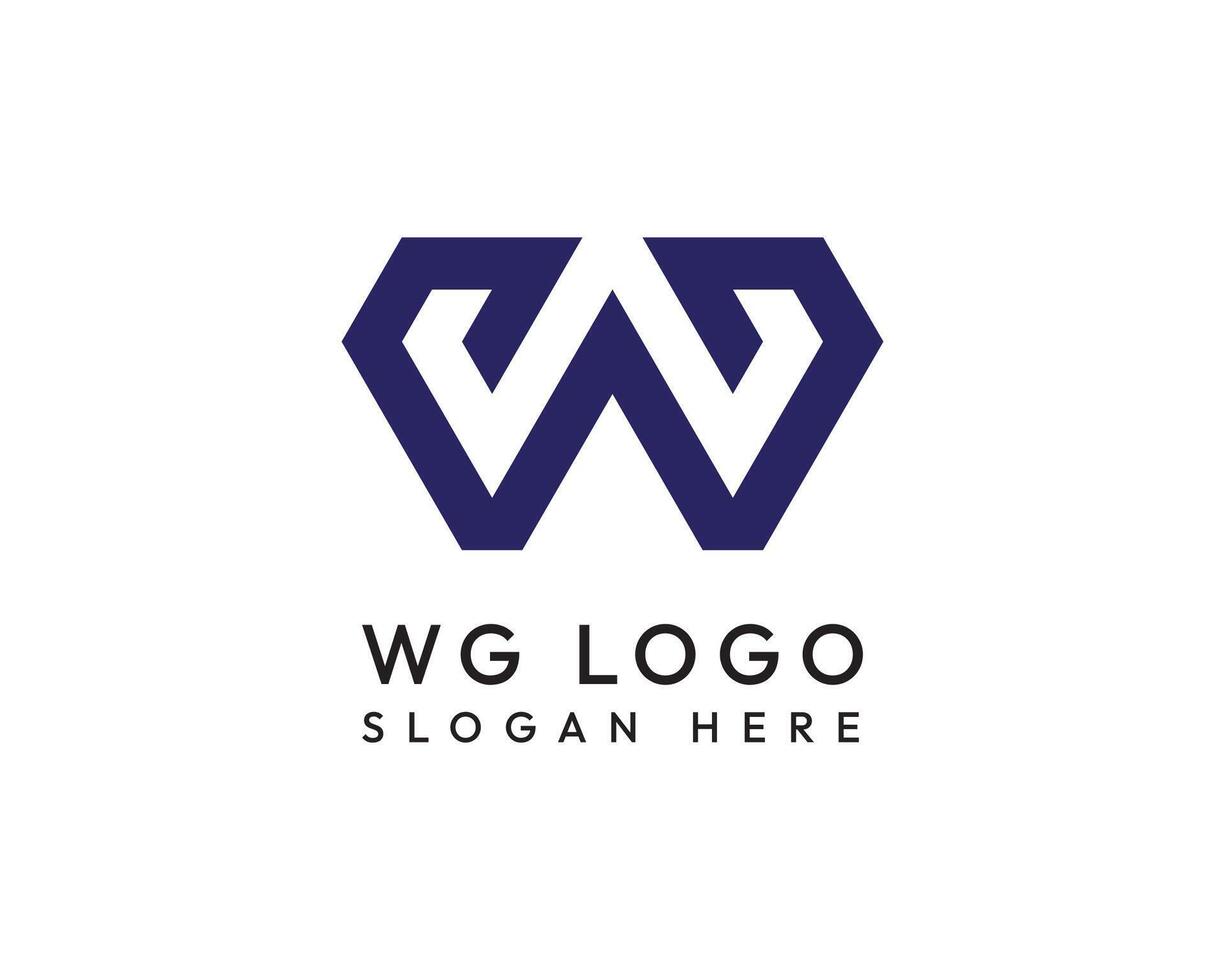 WG Letter Logo, WG Monogram Logo, WG Logo vector