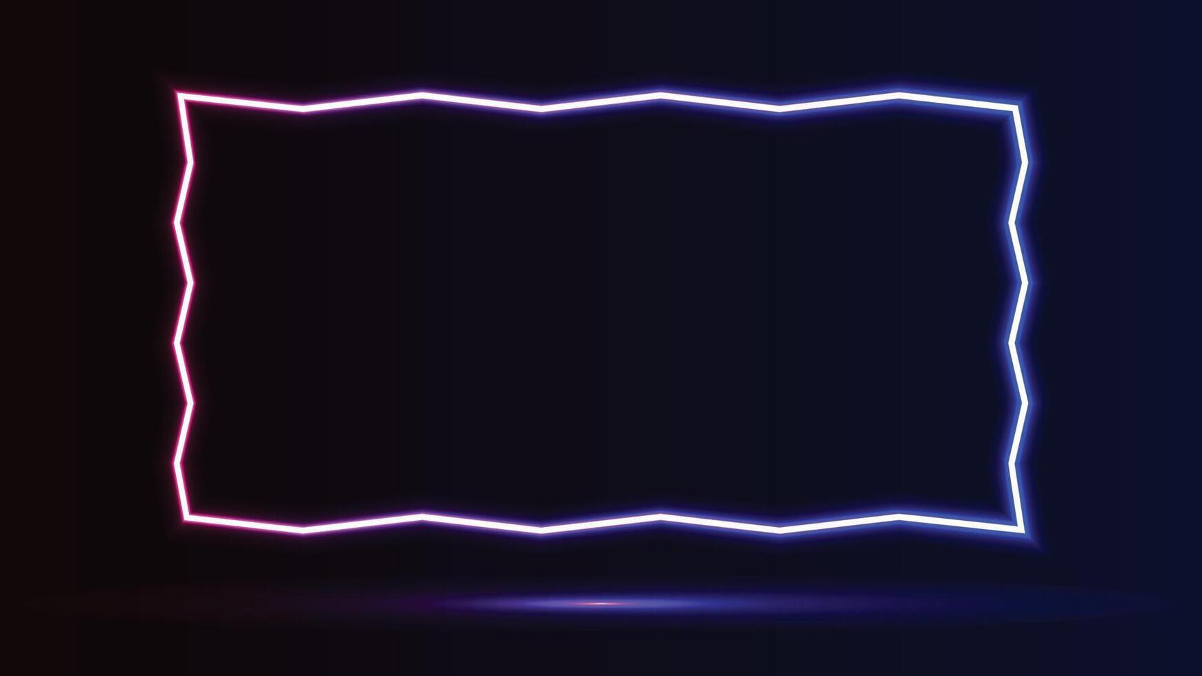 box photo frame design with a neon effect with a black background color suitable for editing materials and others vector