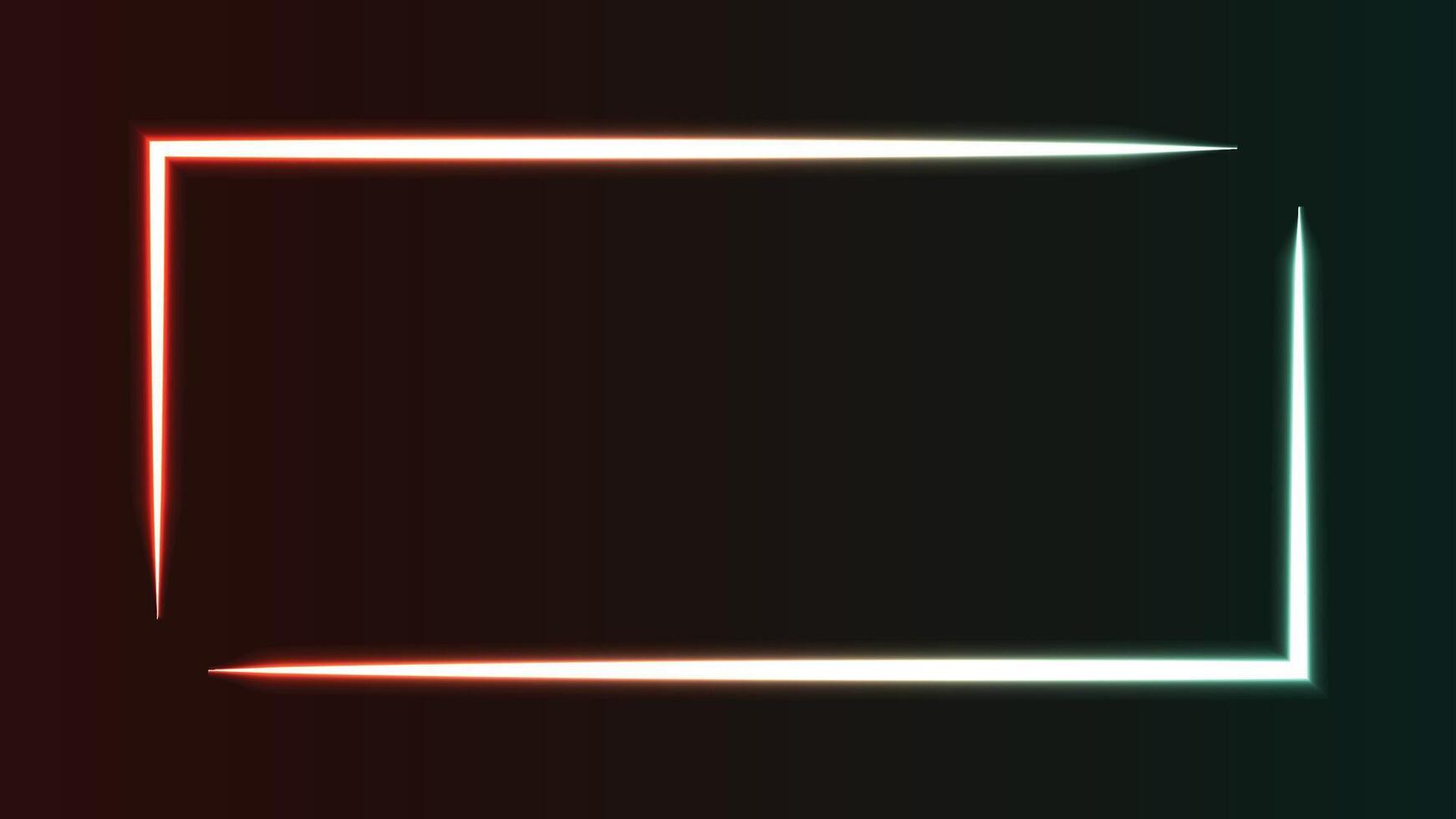 Neon effect box photo frame design with black background suitable for editing materials and others vector