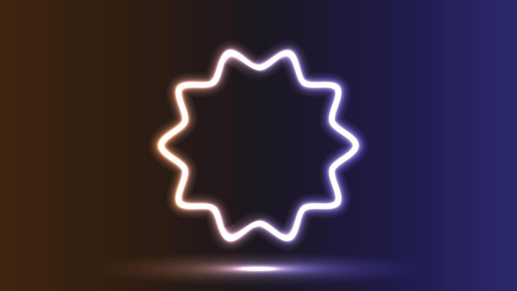 Neon effect photo frame kit design with black background suitable for editing materials and others vector