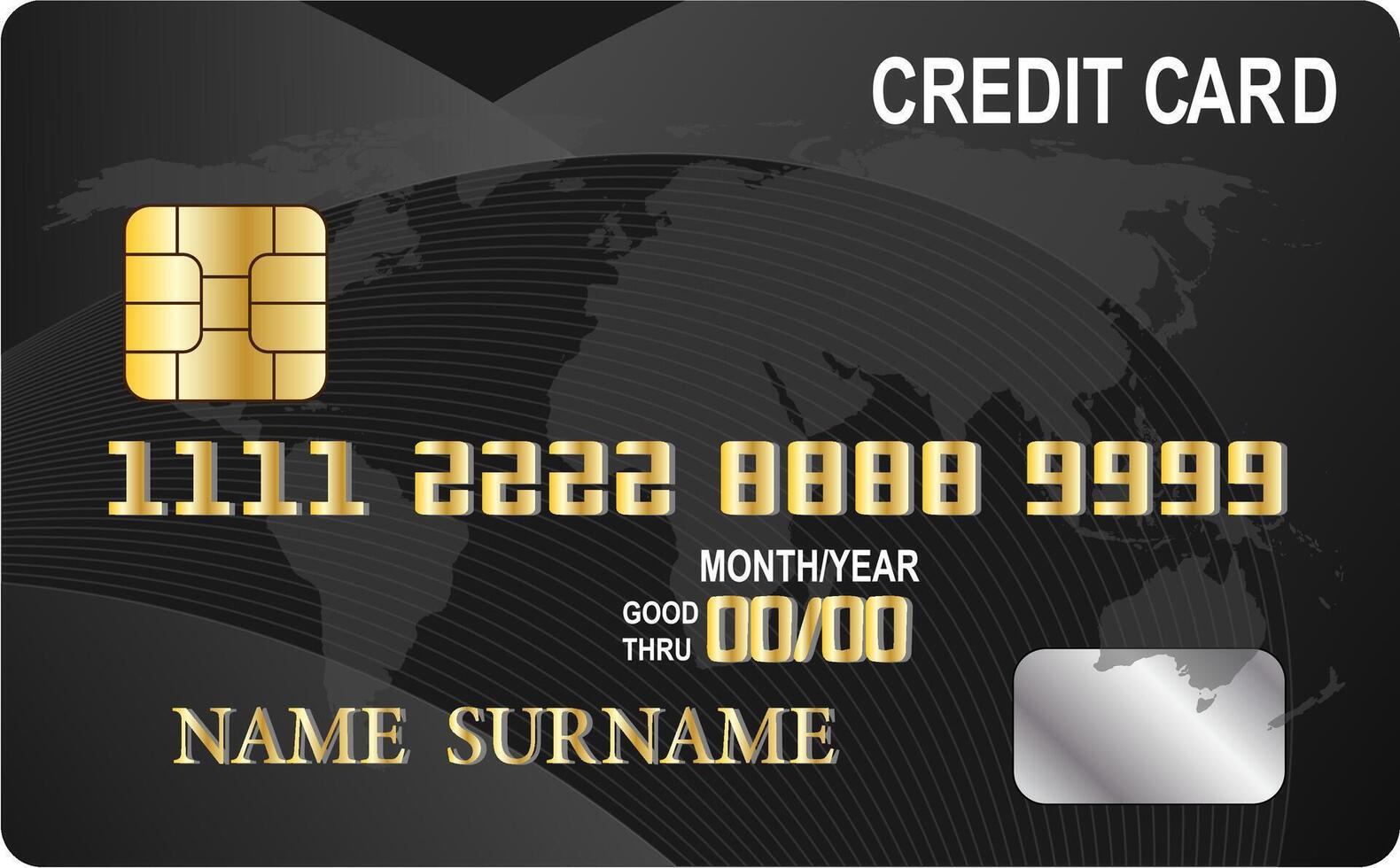 Black credit card illustration vector