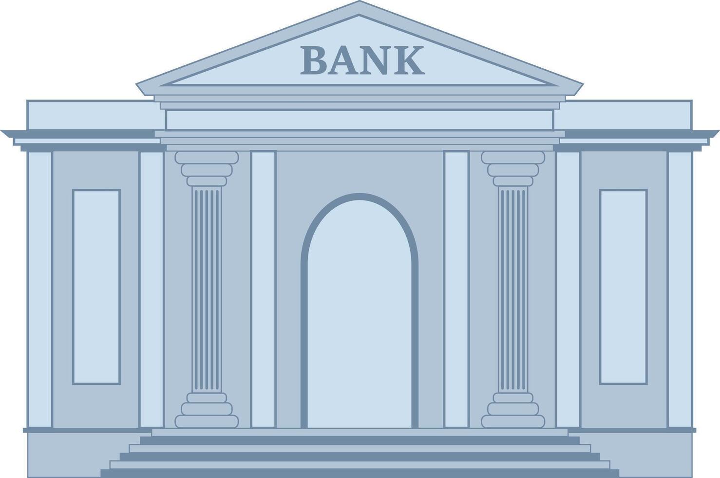 Bank building with high resolution illustration vector