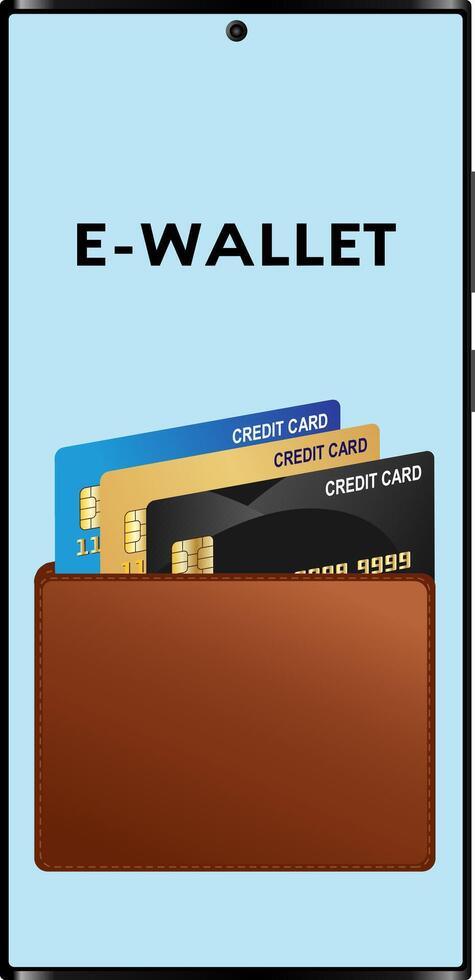 E-wallet on smartphone illustration vector