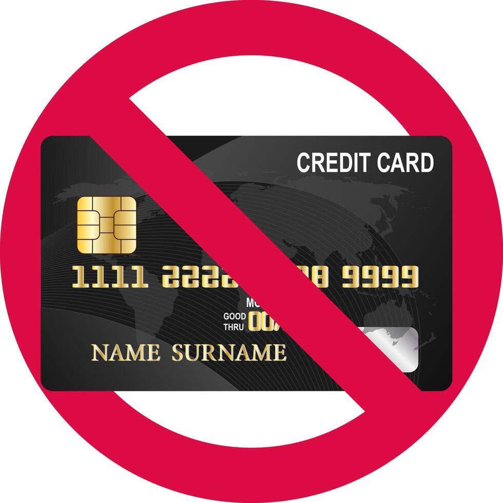 No credit card sign illustration vector