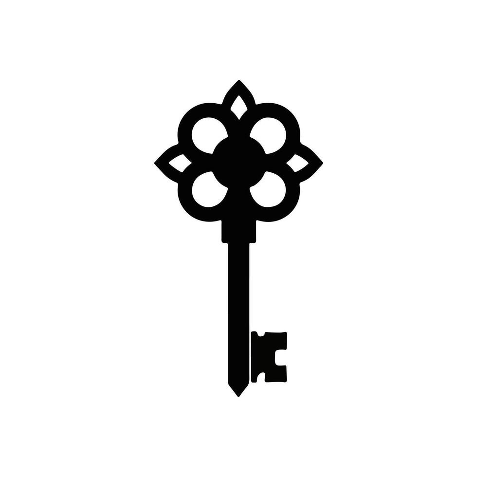 Elegant Key Logo Silhouette for Security Branding vector
