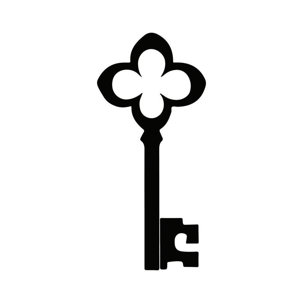 Elegant Key Logo Silhouette for Security Branding vector