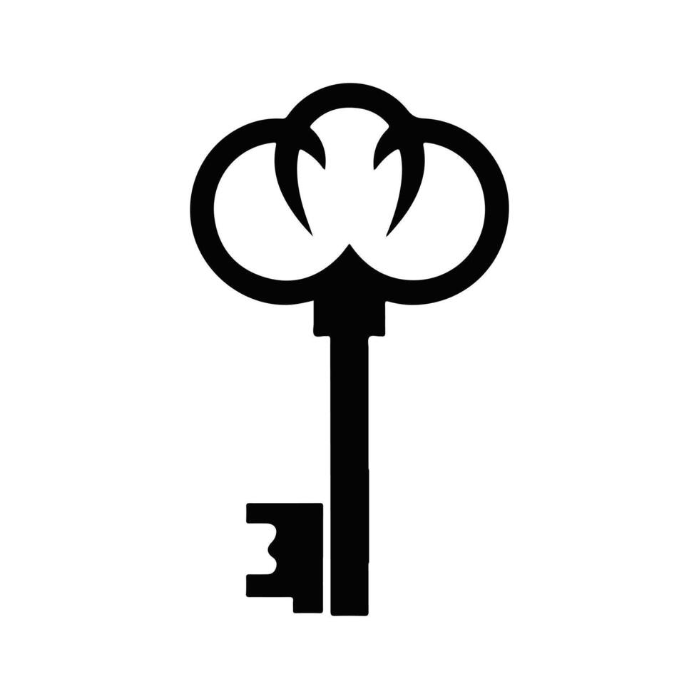 Elegant Key Logo Silhouette for Security Branding vector
