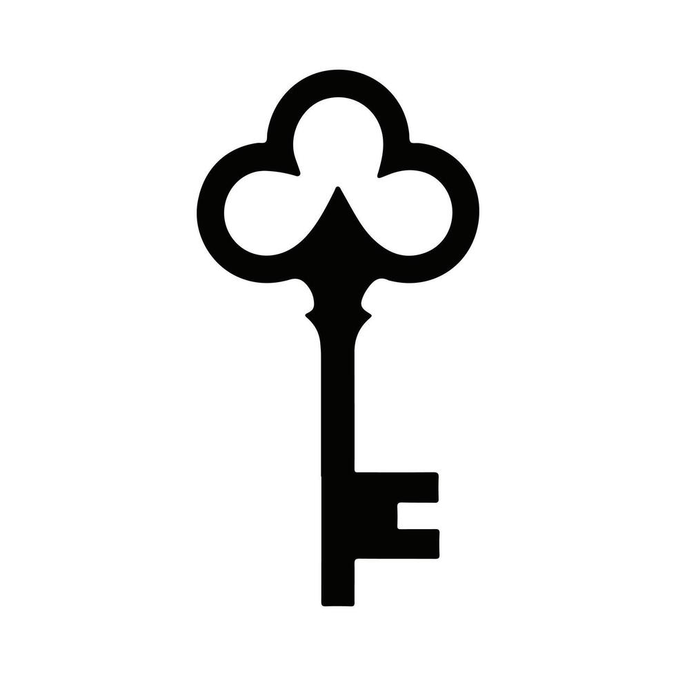 Elegant Key Logo Silhouette for Security Branding vector