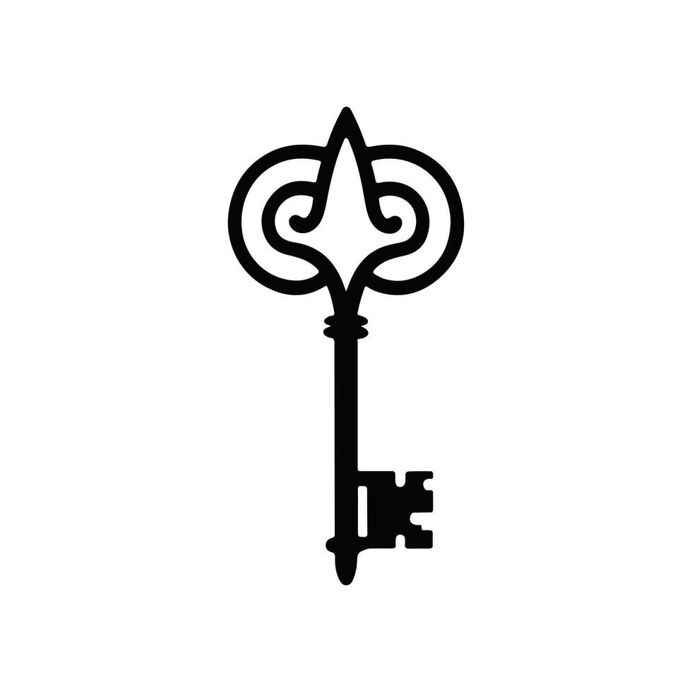 Elegant Key Logo Silhouette for Security Branding vector