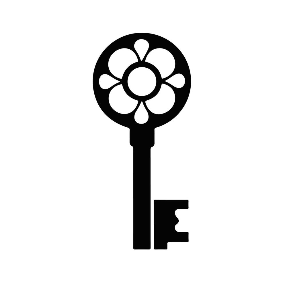 Elegant Key Logo Silhouette for Security Branding vector