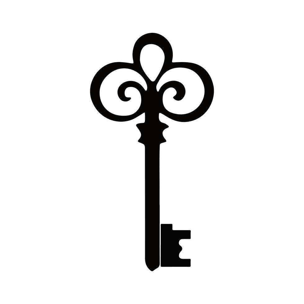 Elegant Key Logo Silhouette for Security Branding vector