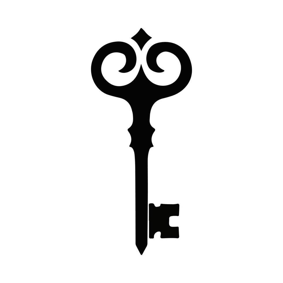 Elegant Key Logo Silhouette for Security Branding vector