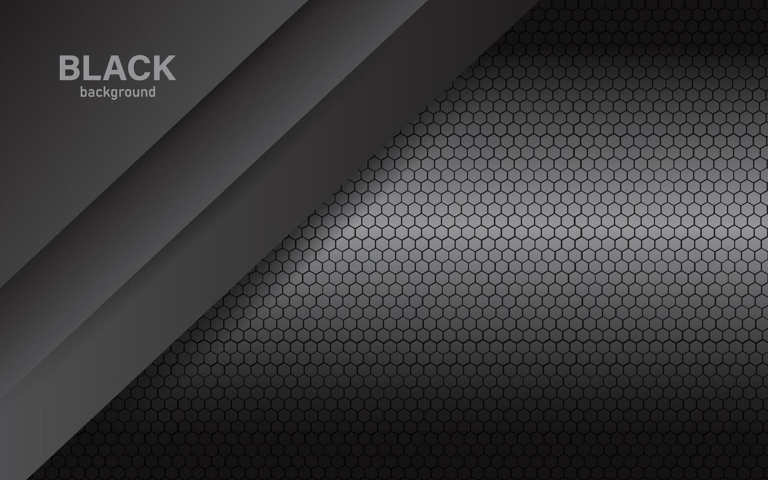 Abstract black navy silver background overlapping shadows with hexagon mesh pattern modern futuristic technology illustration, eps 10. vector