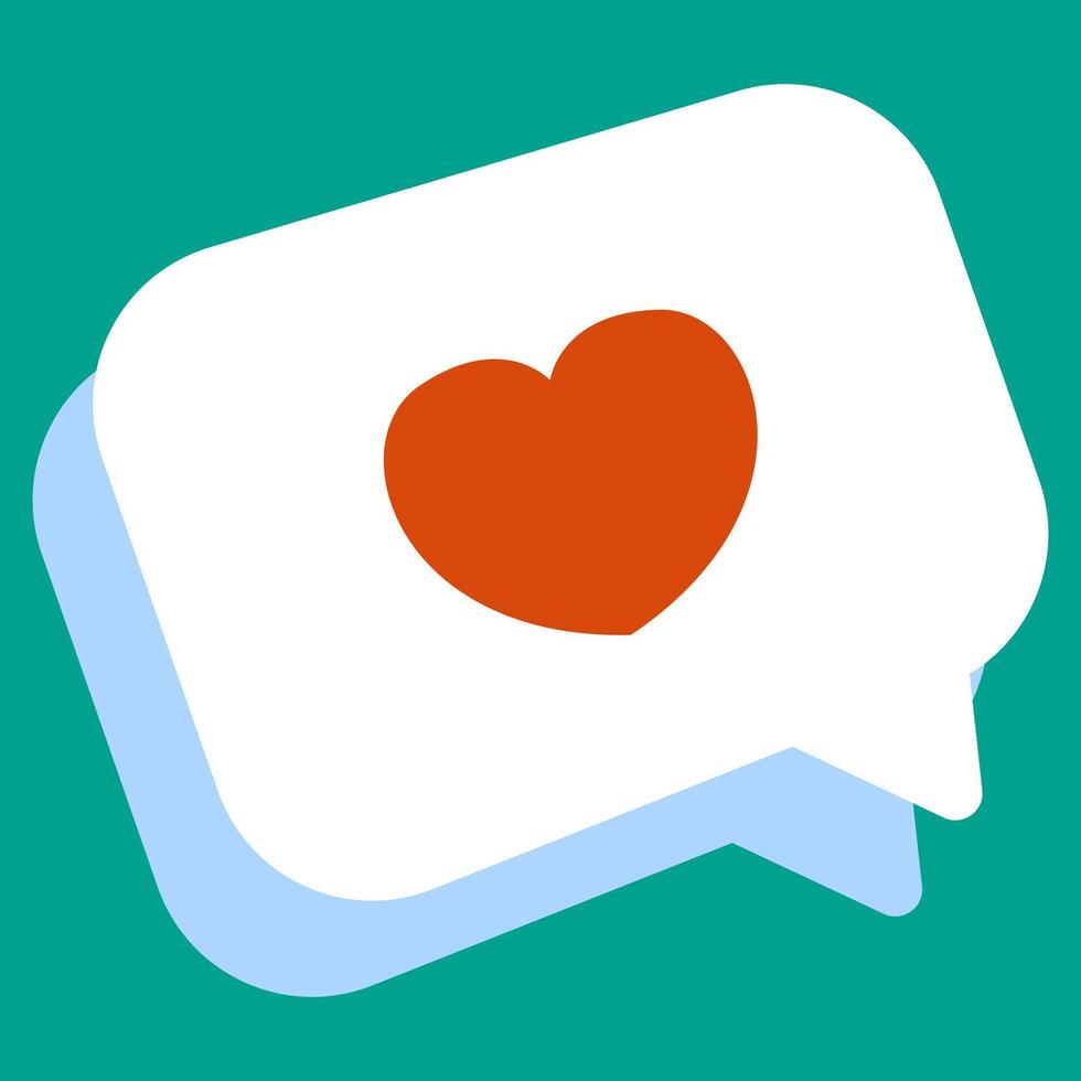 flat heart dialogue like icon vector