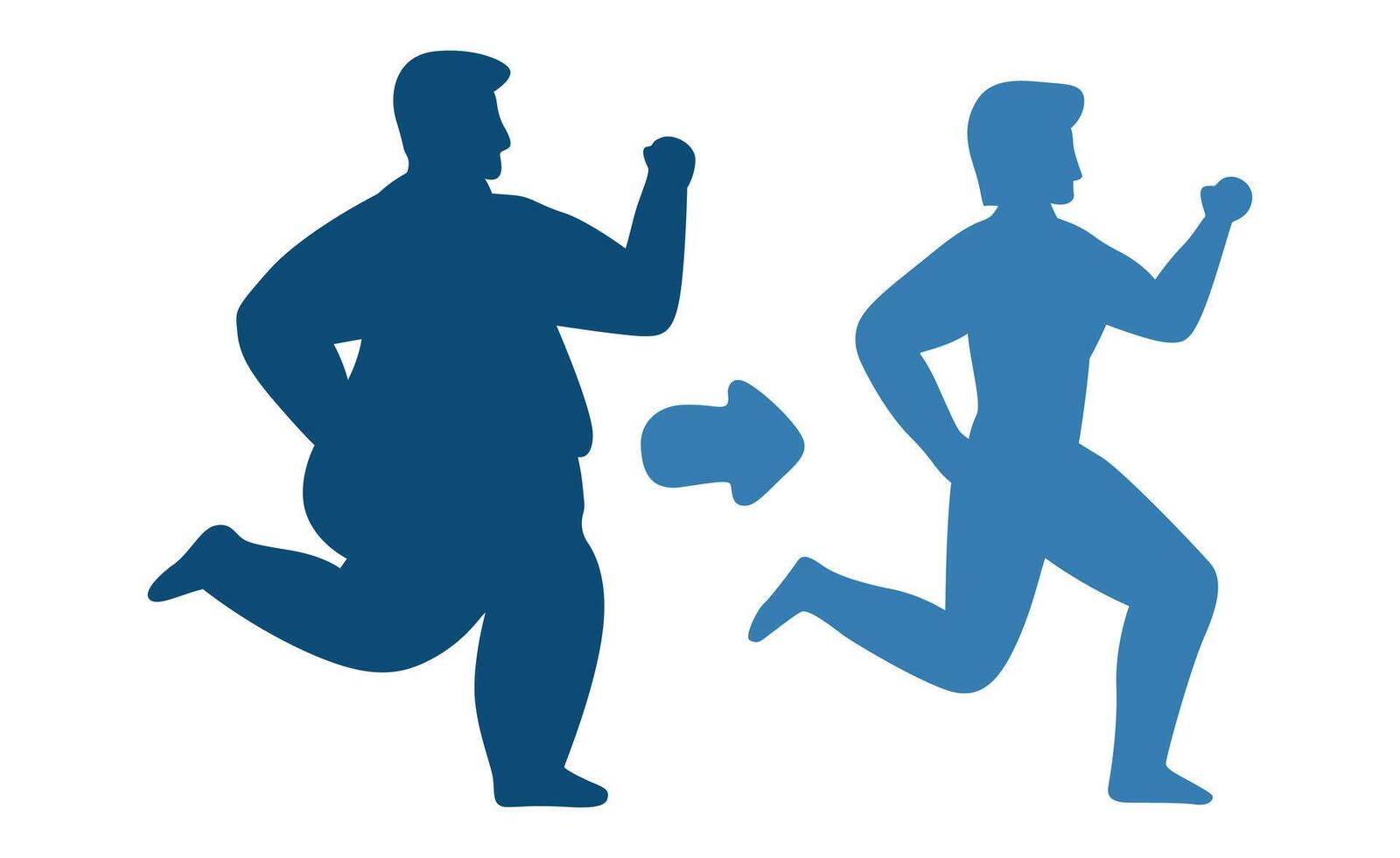 Obesity Transformation diet program illustration vector