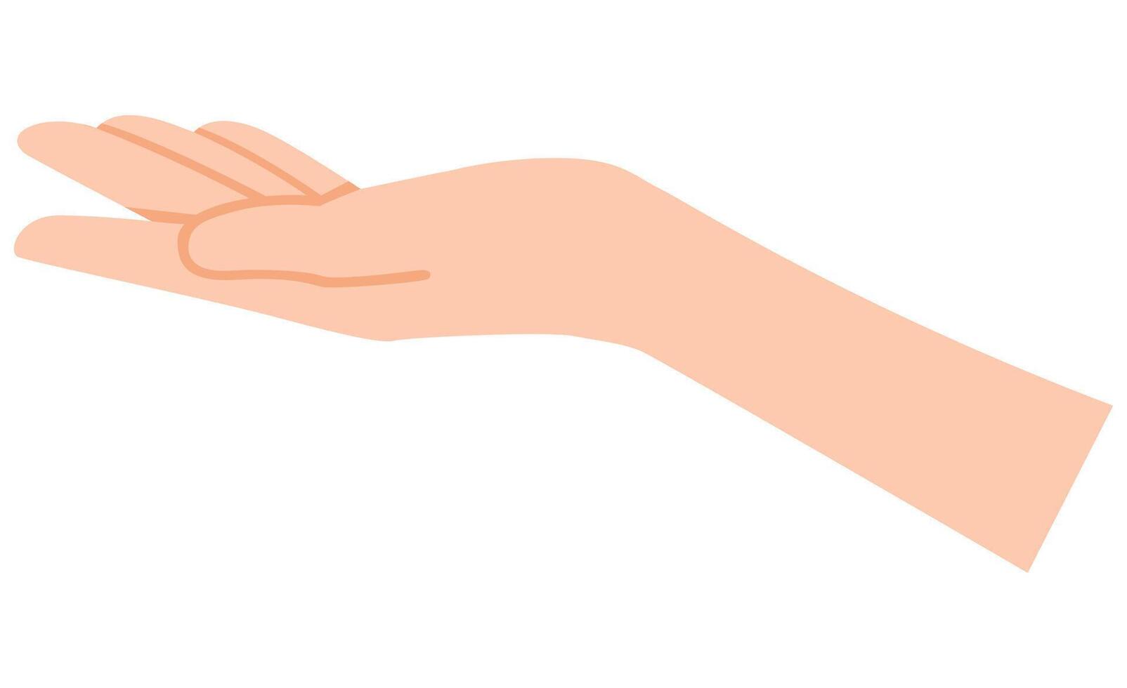 Flat hand facing up illustration vector