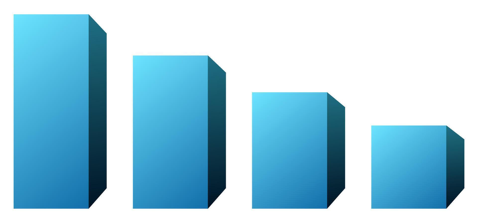 3D infographic graph with four steps bar vector