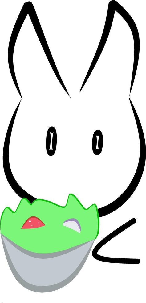 Bunny logo with circle frame handmade silhouette. vector