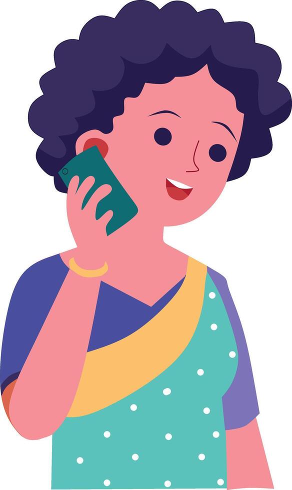 Woman Talking on phone vector