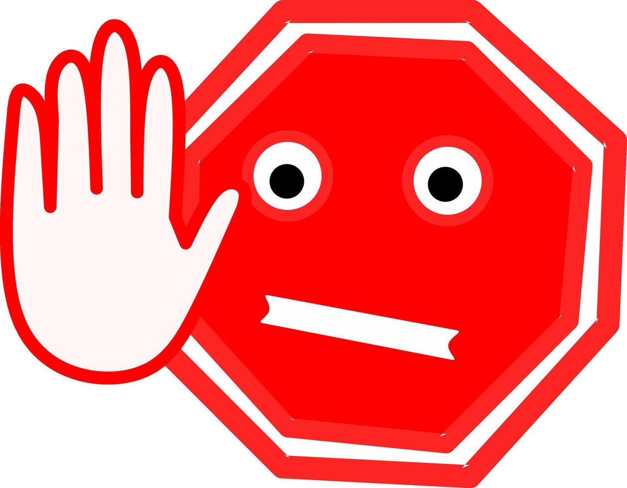 Stop sign, icon STOP . Red color singe symbol illustration vector