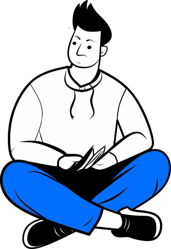 Peaceful Campfire Contemplation vector
