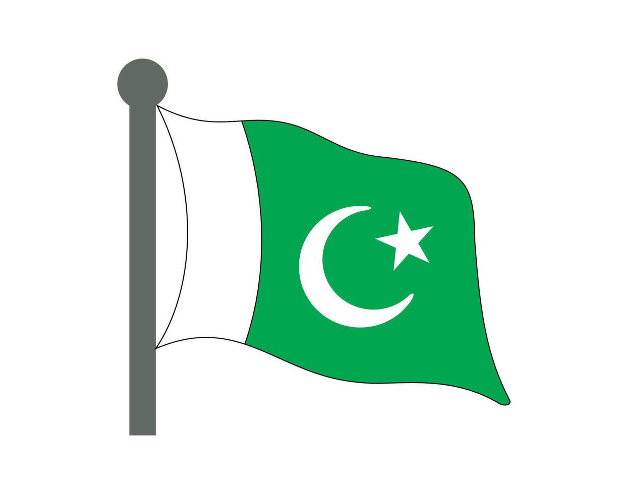 Flag of Pakistan Line Art vector