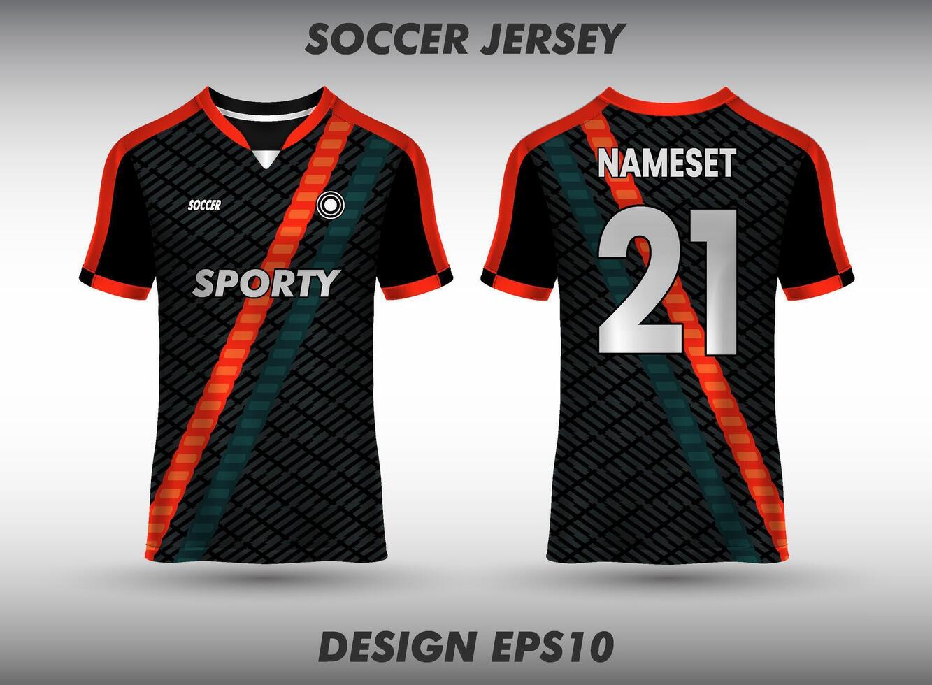 Football jersey design for sublimation jersey template front and back view of sports jersey vector