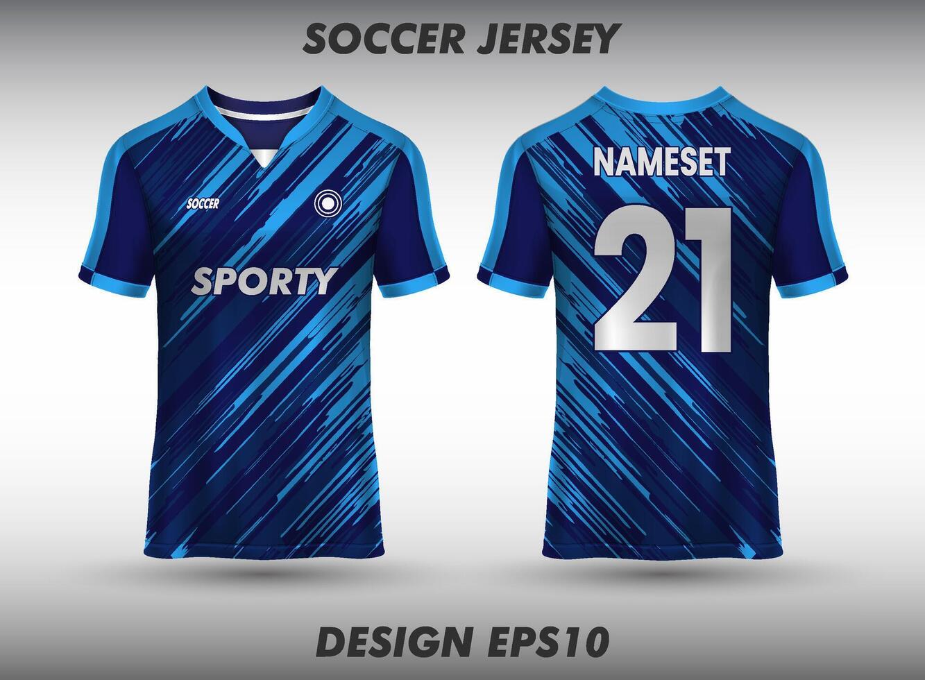 Football jersey design for sublimation jersey template front and back view of sports jersey vector