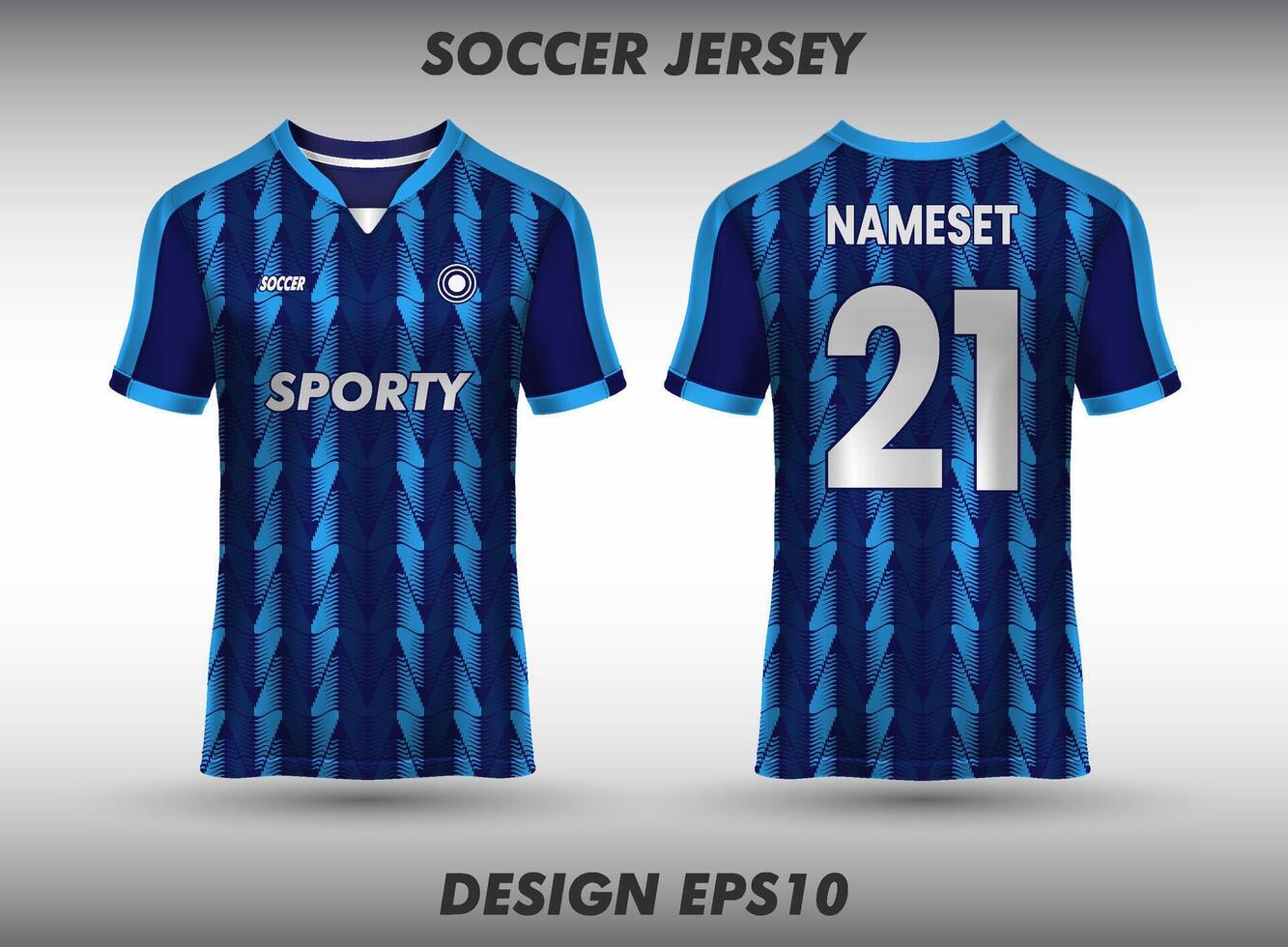 Football jersey design for sublimation jersey template front and back view of sports jersey vector